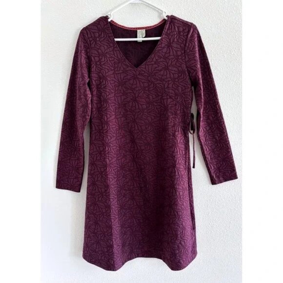 Sahalie Dress Womens Medium Purple Wrap Babydoll Floral Preppy Travel‎ Stretch - Picture 1 of 5